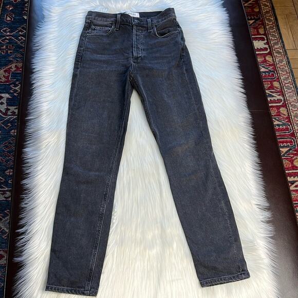 Agolde Black High Rise Nico Slim Jeans - Picture 1 of 10